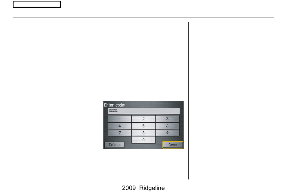 System initialization, 2009 ridgeline | HONDA 2009 Ridgeline Navigation User Manual | Page 100 / 149