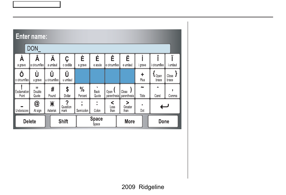 Voice command index, 2009 ridgeline | HONDA 2009 Ridgeline Navigation User Manual | Page 143 / 149