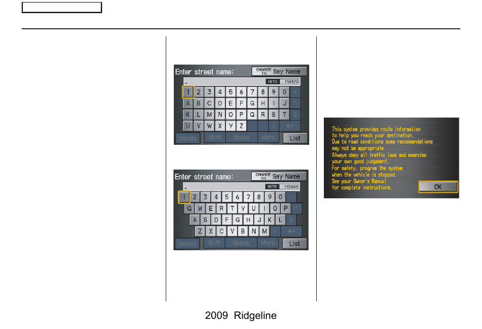 Getting started, 2009 ridgeline | HONDA 2009 Ridgeline Navigation User Manual | Page 16 / 149