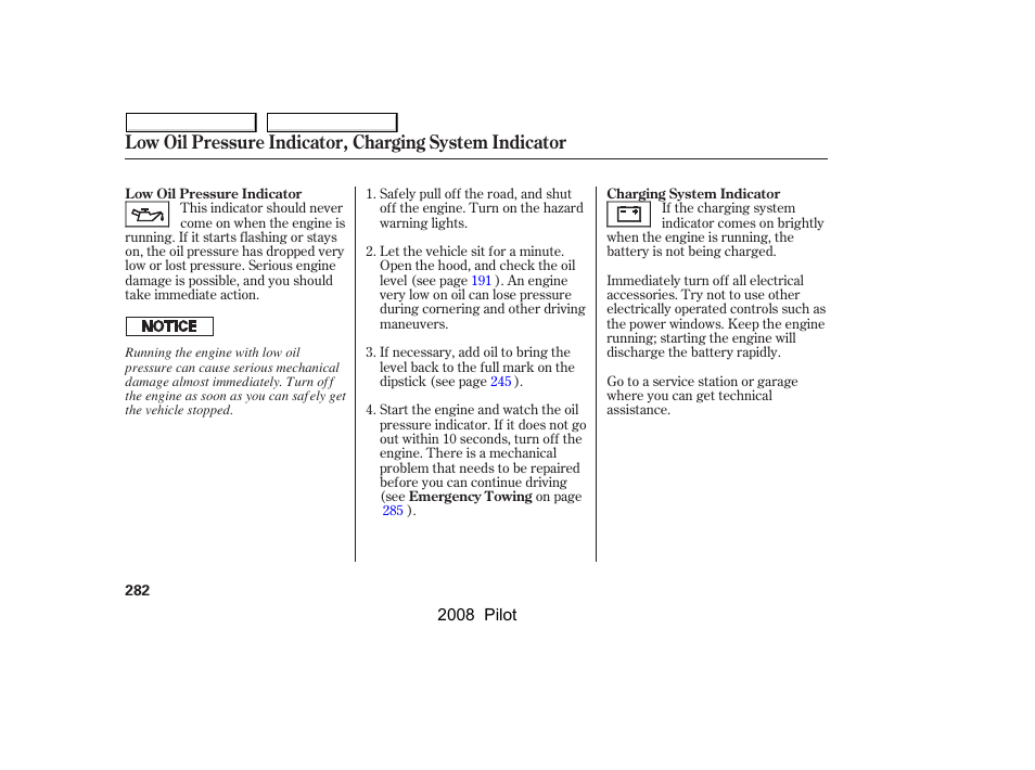 HONDA 2008 Pilot User Manual | Page 286 / 329