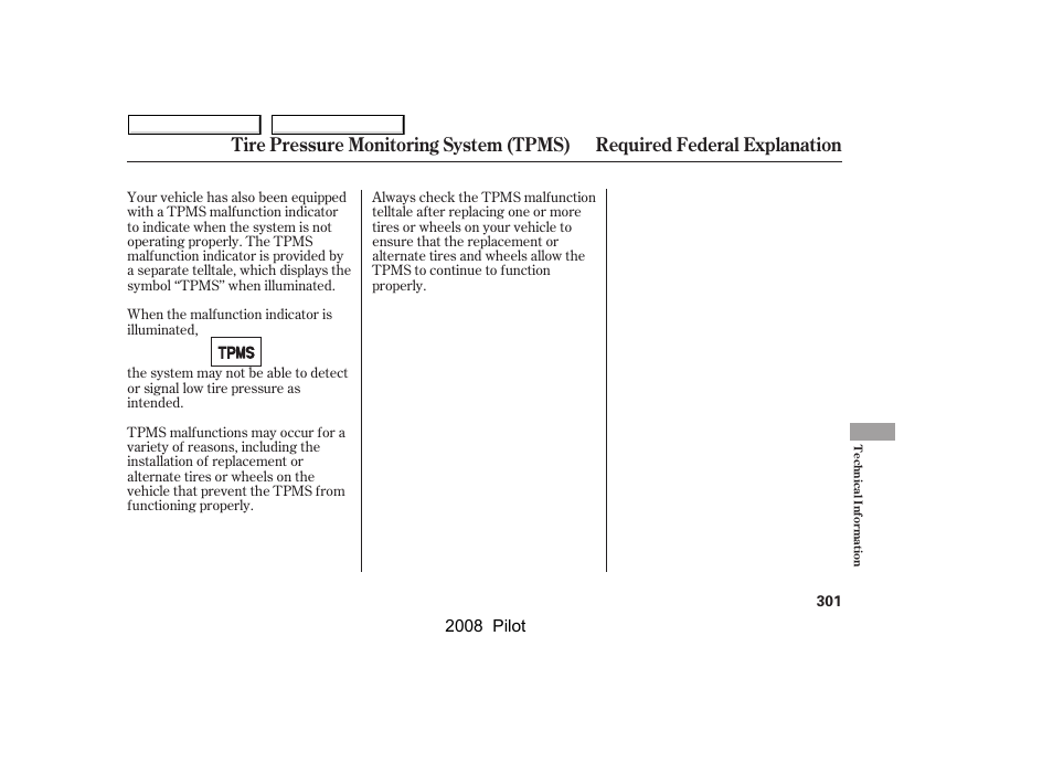 HONDA 2008 Pilot User Manual | Page 305 / 329