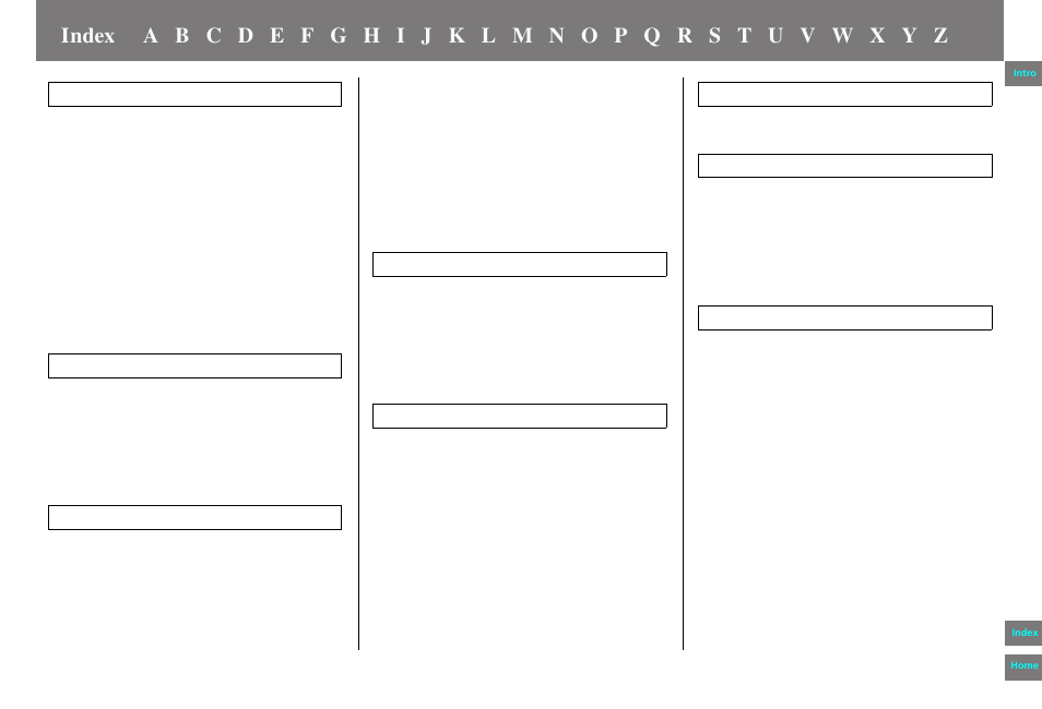 Index | HONDA 2013 Pilot Navigation User Manual | Page 173 / 178