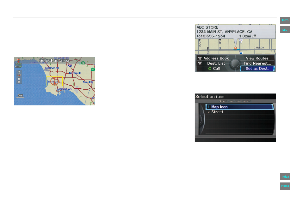 Navigation system manual, Entering a destination | HONDA 2013 Pilot Navigation User Manual | Page 47 / 178