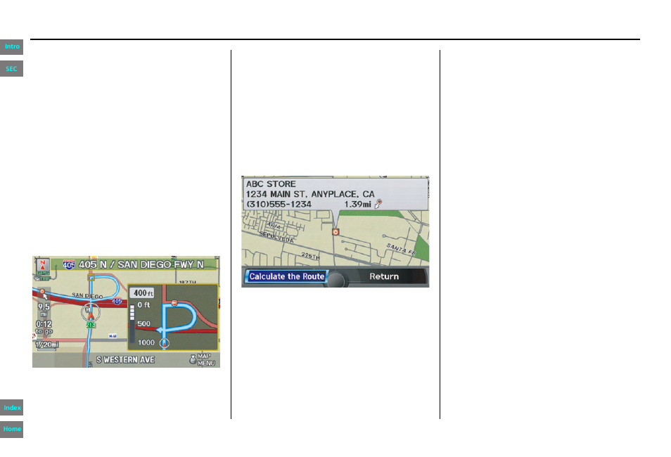 Map screen, Navigation system manual, Driving to your destination | HONDA 2013 Pilot Navigation User Manual | Page 54 / 178