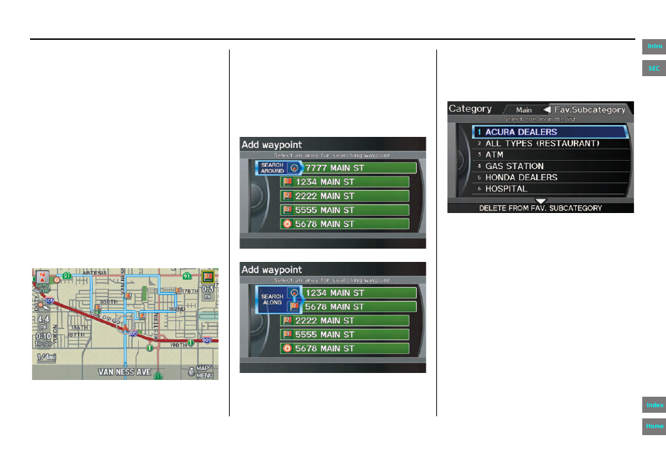 Waypoint, Navigation system manual, Driving to your destination | HONDA 2013 Pilot Navigation User Manual | Page 75 / 178