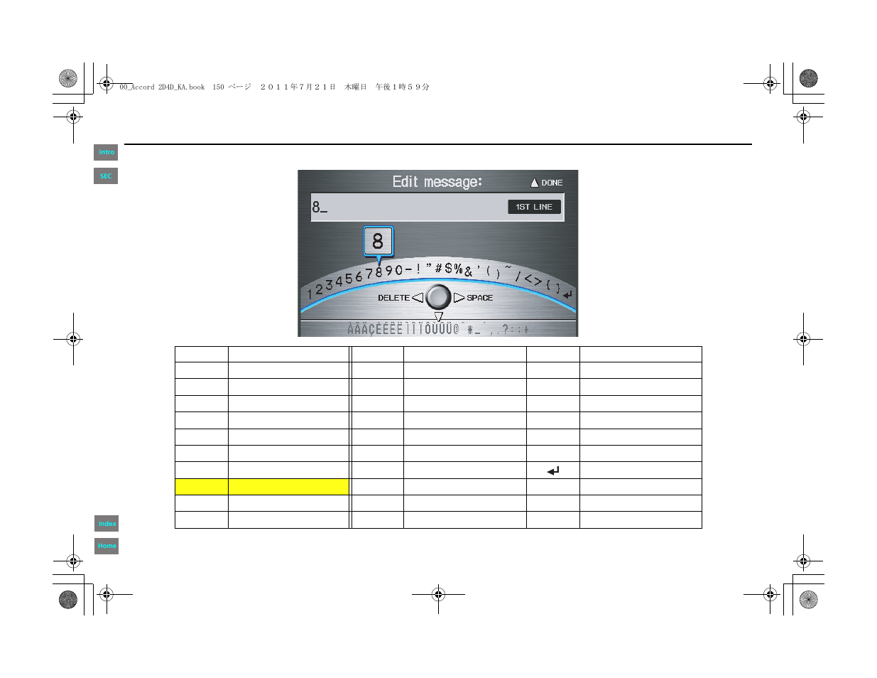 Voice command index | HONDA 2012 Accord Navigation User Manual | Page 150 / 156