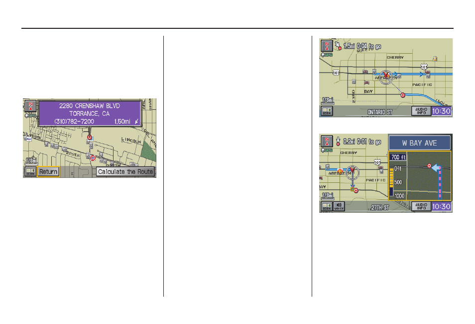 Driving to your destination | HONDA 2011 Civic Hybrid Navigation User Manual | Page 50 / 155
