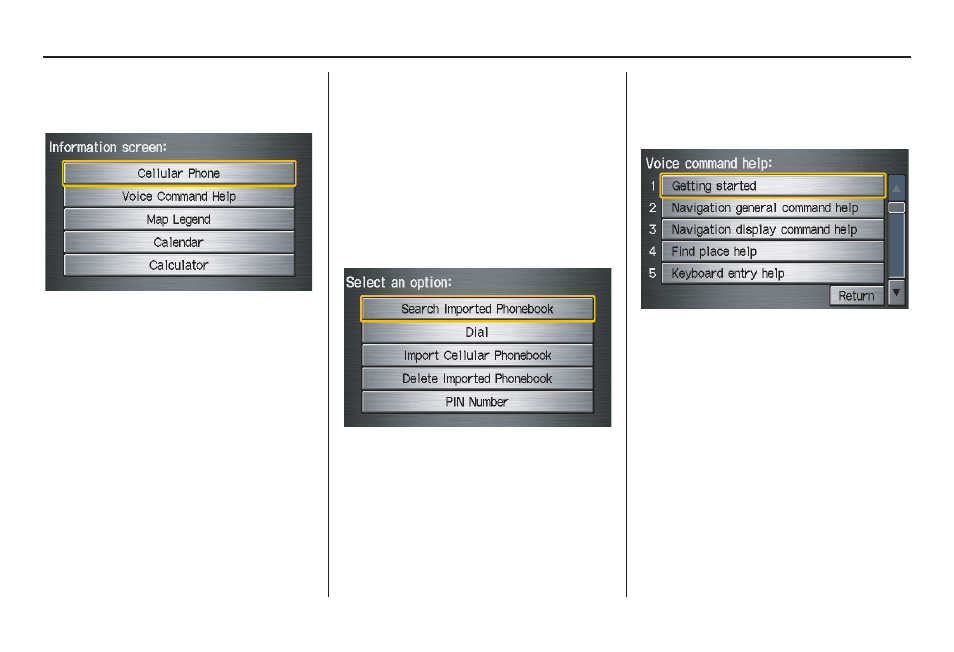 Information features | HONDA 2011 CR-V Navigation User Manual | Page 71 / 157