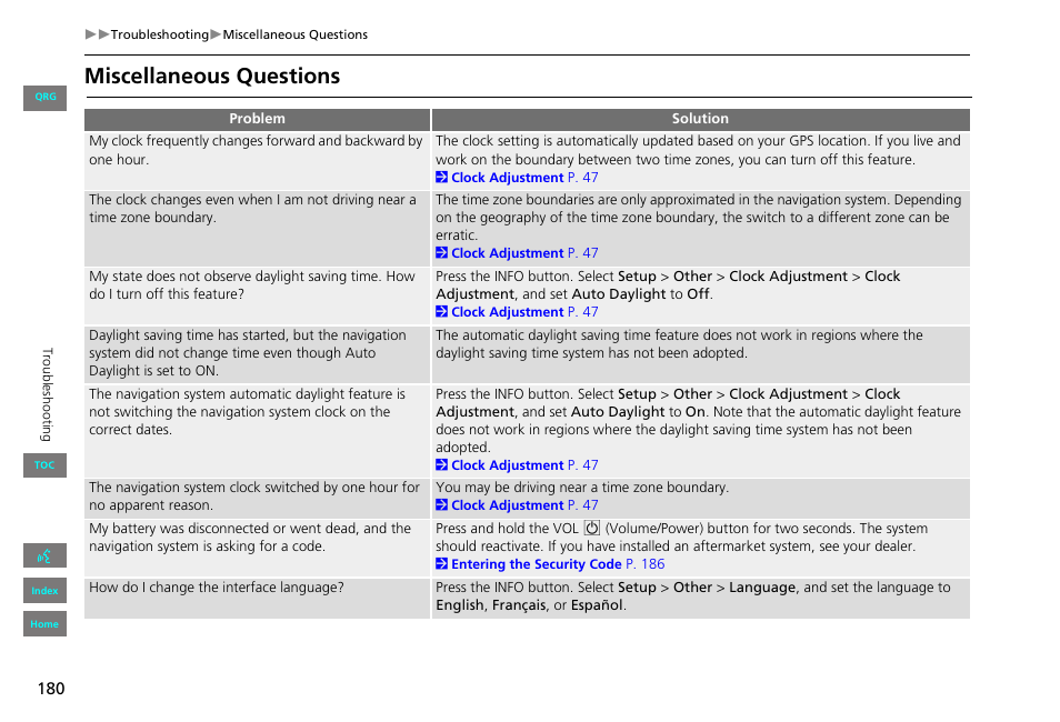Miscellaneous questions | HONDA 2013 Civic Navigation User Manual | Page 181 / 212