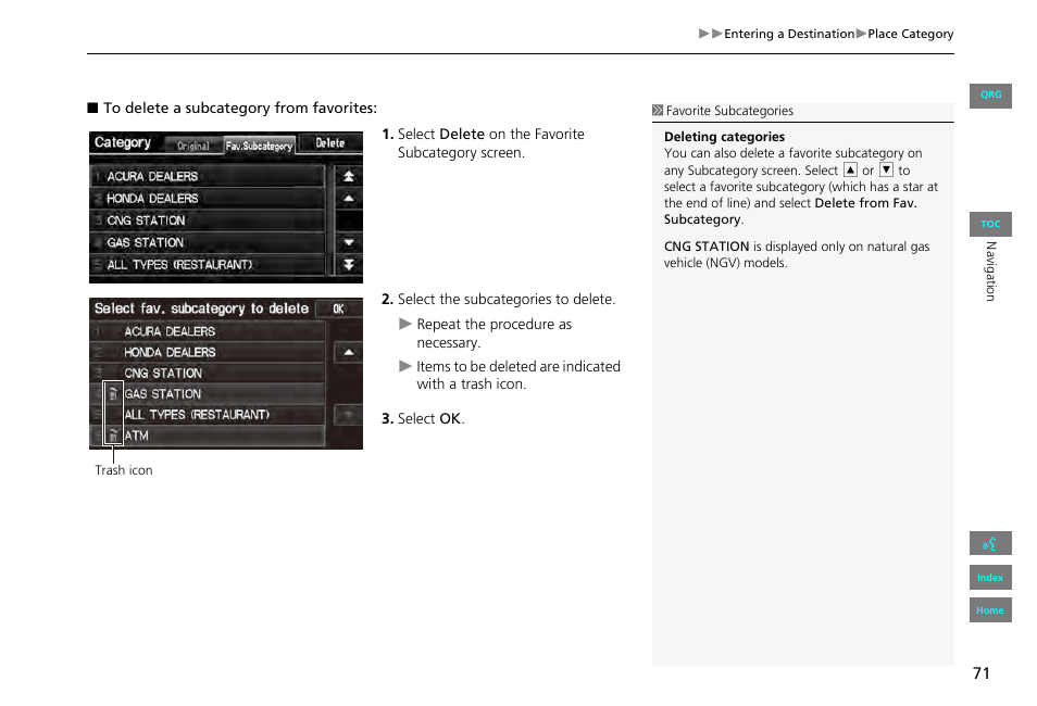 HONDA 2013 Civic Navigation User Manual | Page 72 / 212