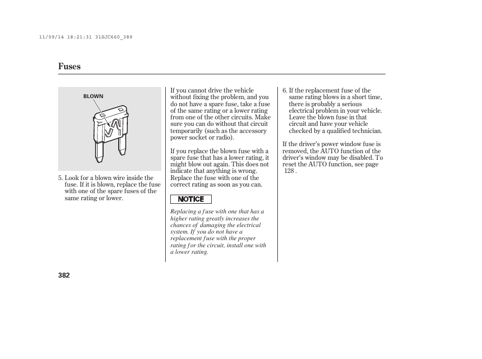 Fuses | HONDA 2012 Ridgeline User Manual | Page 390 / 430