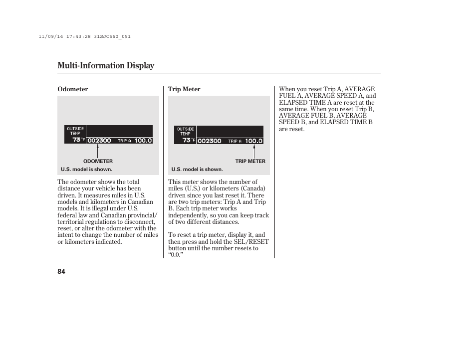 Multi-information display | HONDA 2012 Ridgeline User Manual | Page 92 / 430