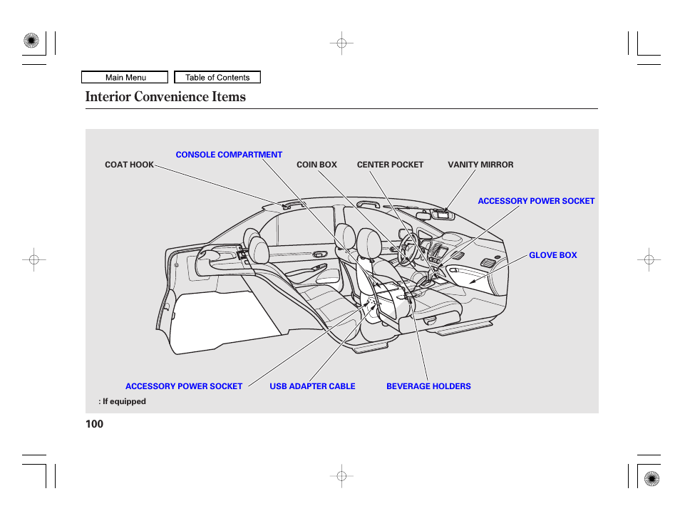 Interior convenience items | HONDA 2010 Civic Hybrid User Manual | Page 103 / 368