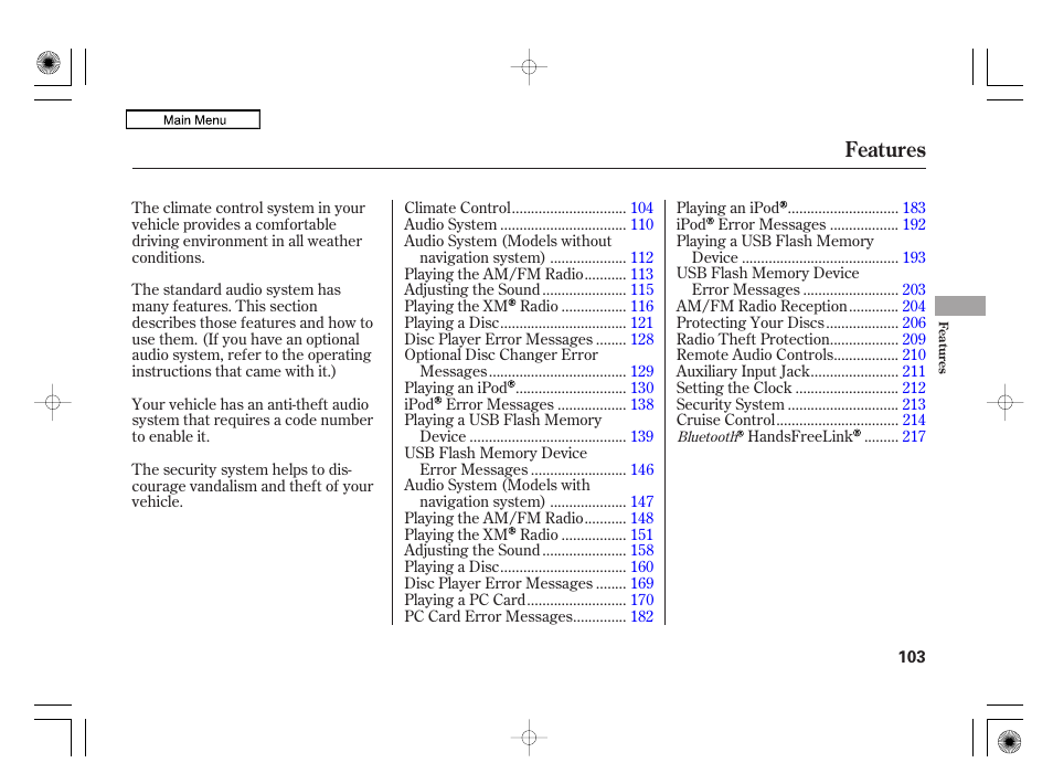 Features | HONDA 2010 Civic Hybrid User Manual | Page 106 / 368