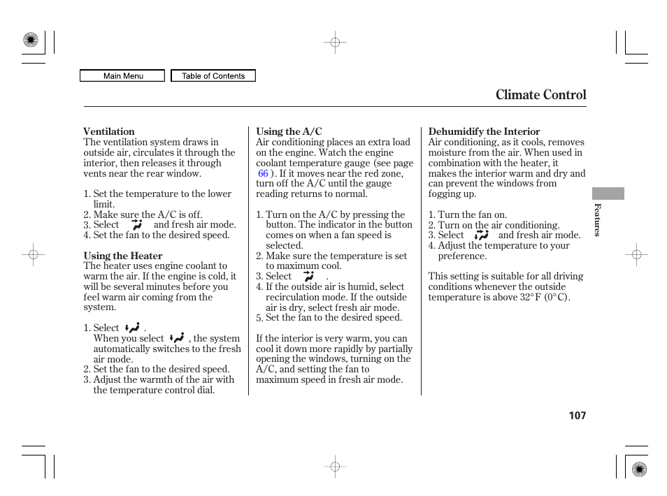 Climate control | HONDA 2010 Civic Hybrid User Manual | Page 110 / 368