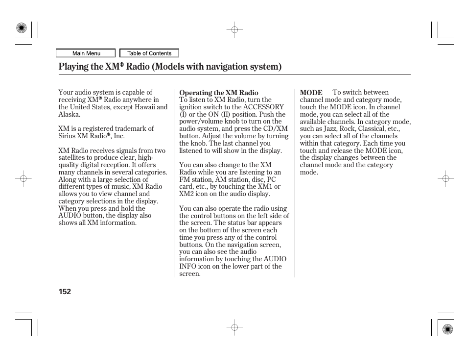 Audio button, Xm radio button, Power/volume knob | Xm radio icon, Mode icon | HONDA 2010 Civic Hybrid User Manual | Page 155 / 368