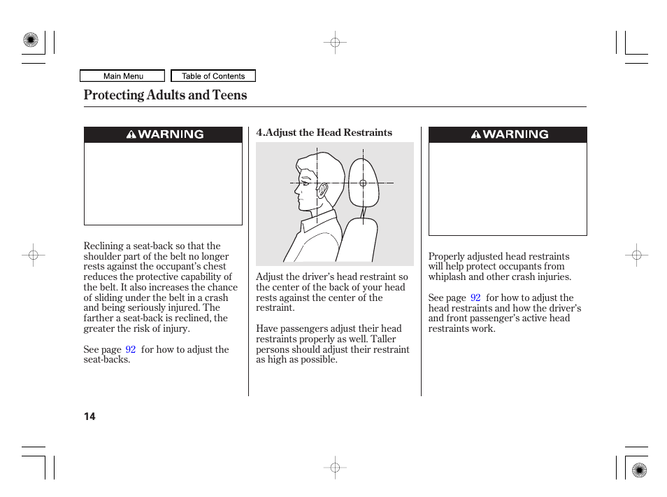 Protecting adults and teens | HONDA 2010 Civic Hybrid User Manual | Page 17 / 368