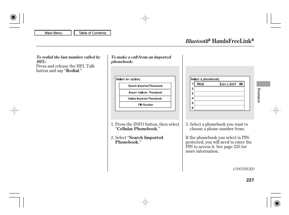 Handsfreelink, Bluetooth | HONDA 2010 Civic Hybrid User Manual | Page 230 / 368