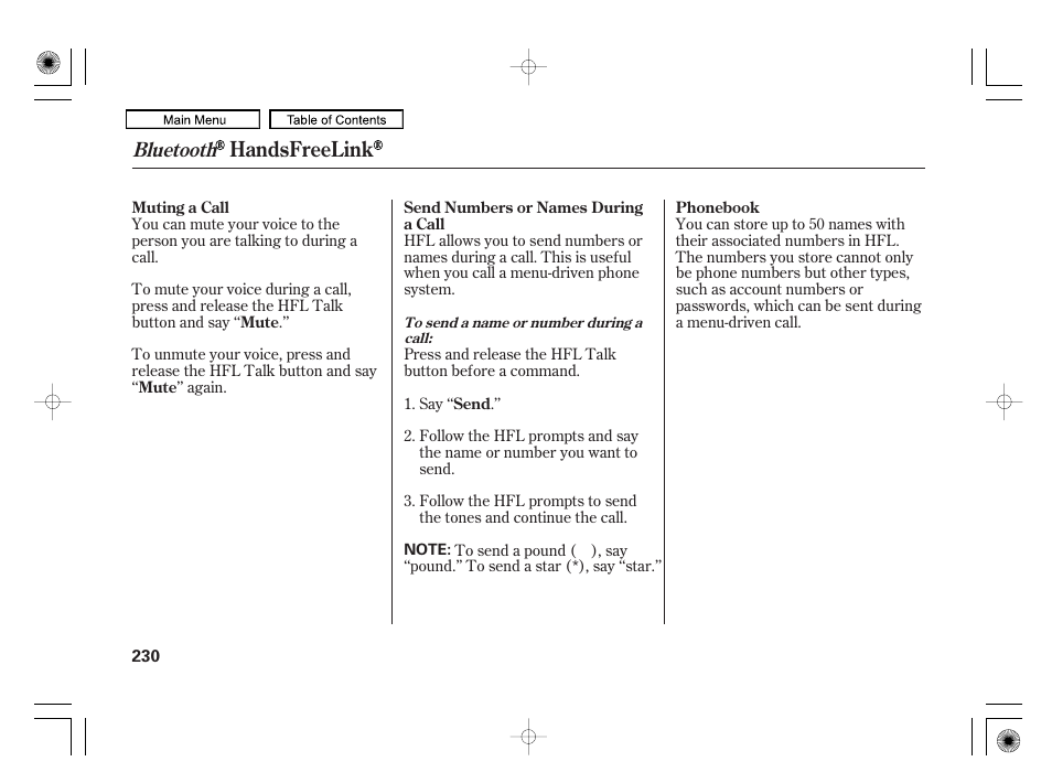 Handsfreelink, Bluetooth | HONDA 2010 Civic Hybrid User Manual | Page 233 / 368