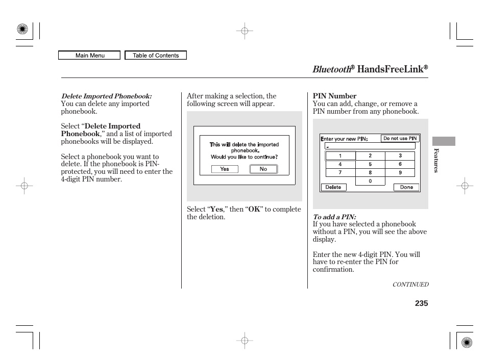 Handsfreelink, Bluetooth | HONDA 2010 Civic Hybrid User Manual | Page 238 / 368