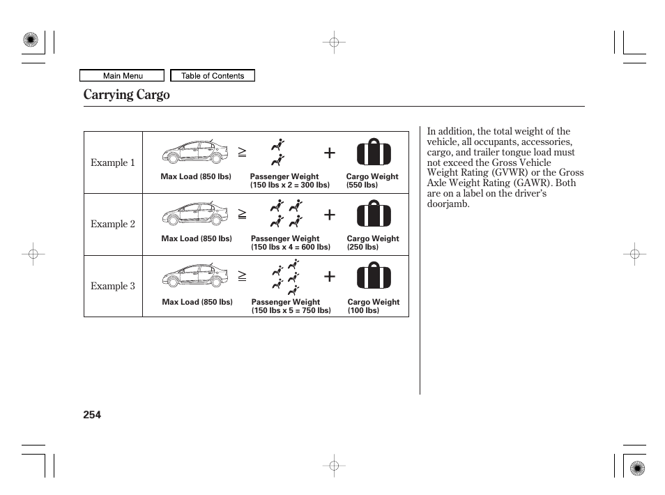 Carrying cargo | HONDA 2010 Civic Hybrid User Manual | Page 257 / 368