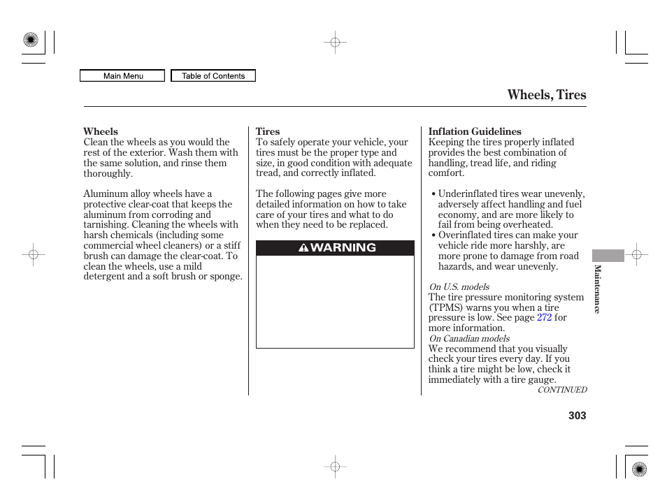 Wheels, tires | HONDA 2010 Civic Hybrid User Manual | Page 306 / 368