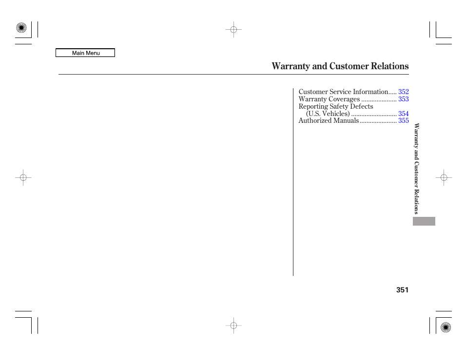 Warranty and customer relations | HONDA 2010 Civic Hybrid User Manual | Page 354 / 368