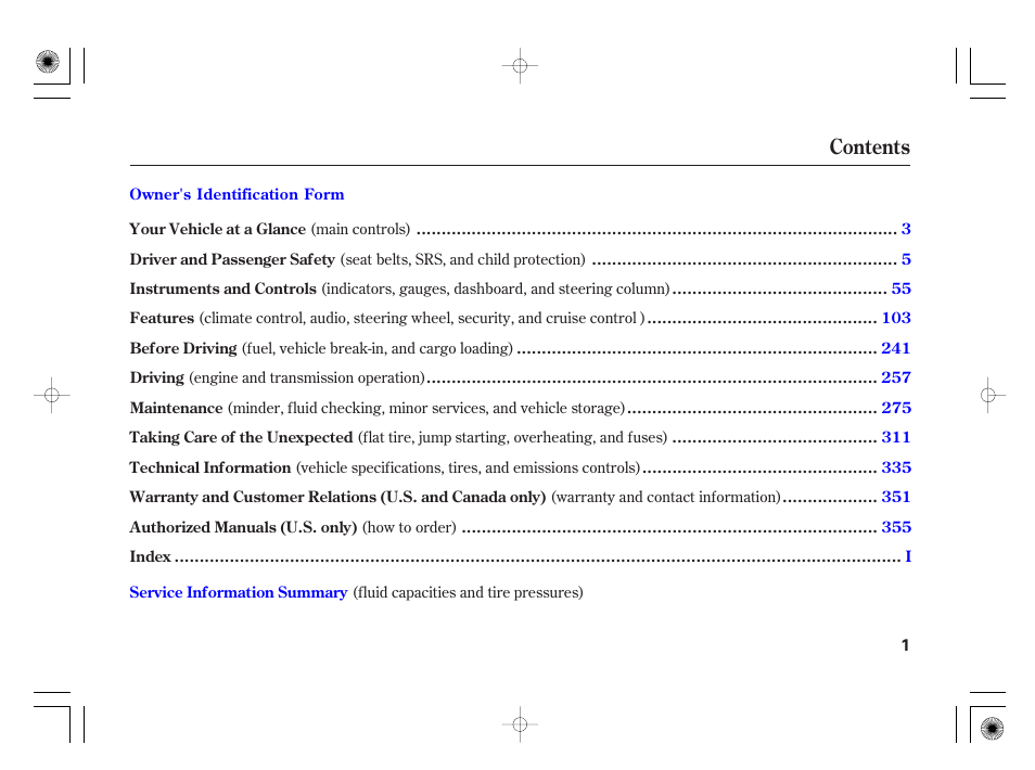 HONDA 2010 Civic Hybrid User Manual | Page 4 / 368