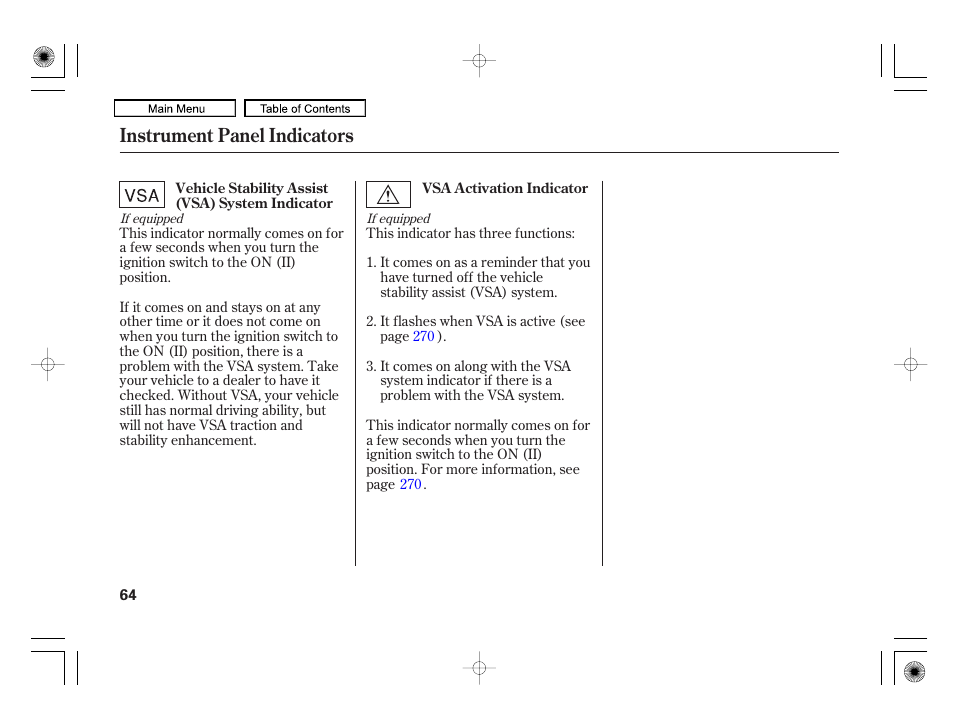 Instrument panel indicators | HONDA 2010 Civic Hybrid User Manual | Page 67 / 368