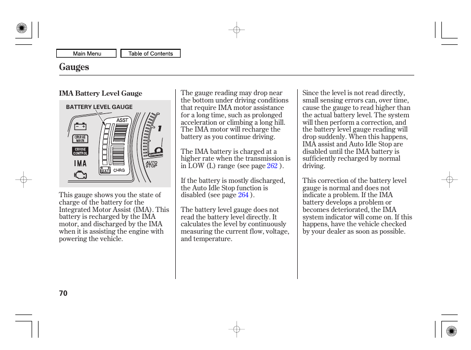 Gauges | HONDA 2010 Civic Hybrid User Manual | Page 73 / 368