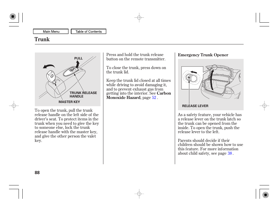 Trunk | HONDA 2010 Civic Hybrid User Manual | Page 91 / 368