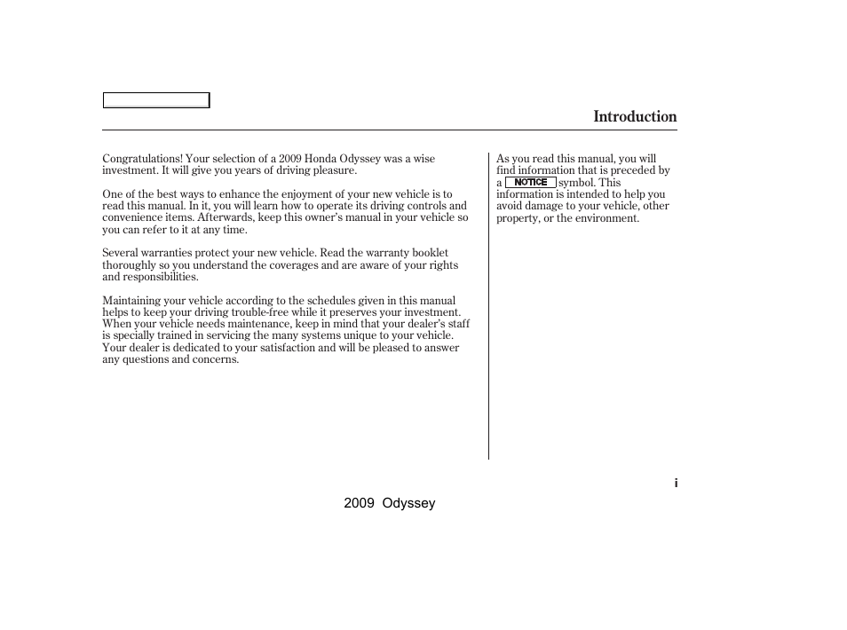 HONDA 2009 Odyssey User Manual | 532 pages