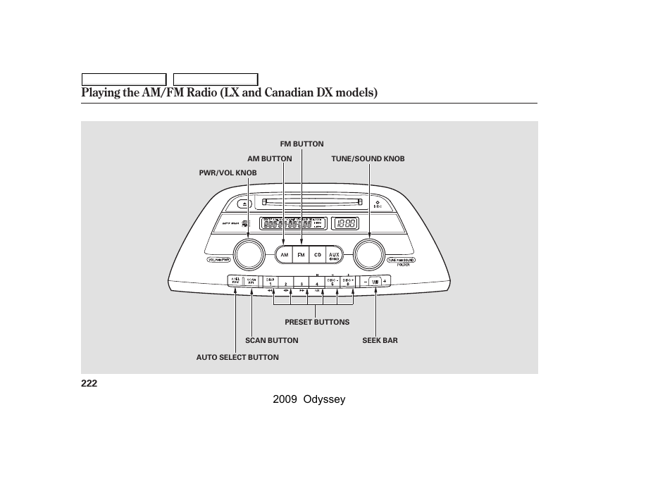 2009 odyssey | HONDA 2009 Odyssey User Manual | Page 225 / 532