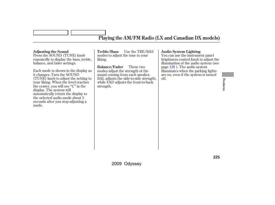 HONDA 2009 Odyssey User Manual | Page 228 / 532