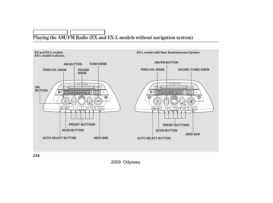 2009 odyssey | HONDA 2009 Odyssey User Manual | Page 237 / 532