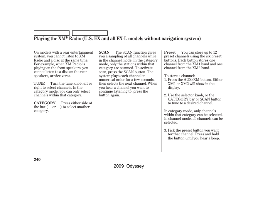 HONDA 2009 Odyssey User Manual | Page 243 / 532