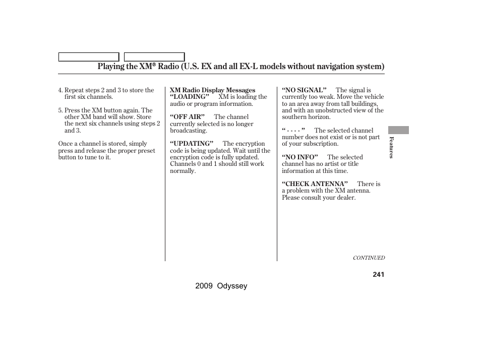 HONDA 2009 Odyssey User Manual | Page 244 / 532