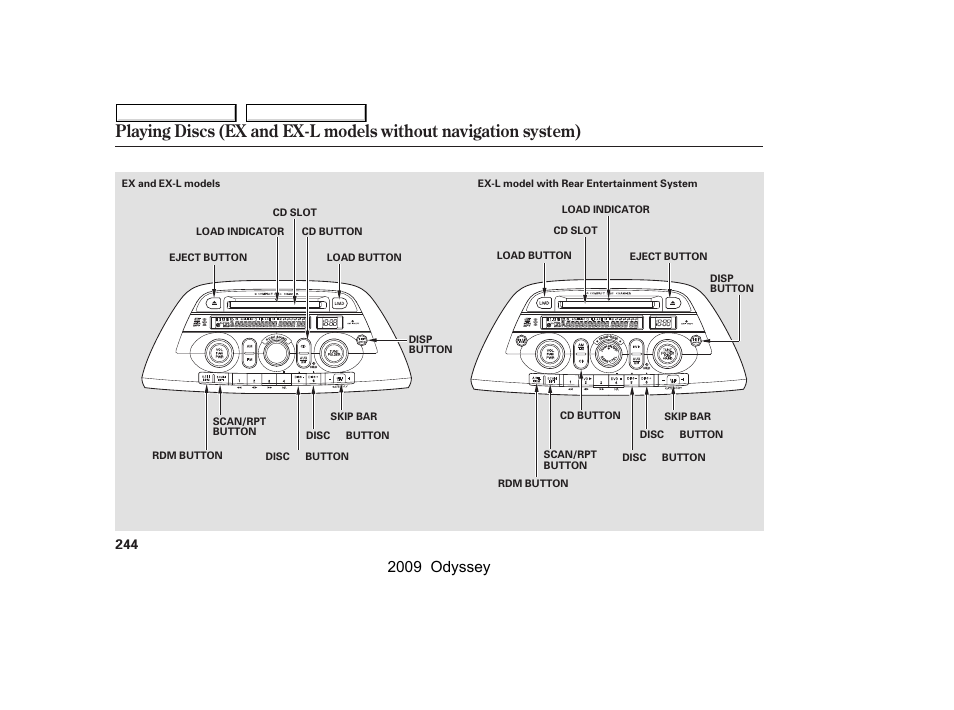 2009 odyssey | HONDA 2009 Odyssey User Manual | Page 247 / 532