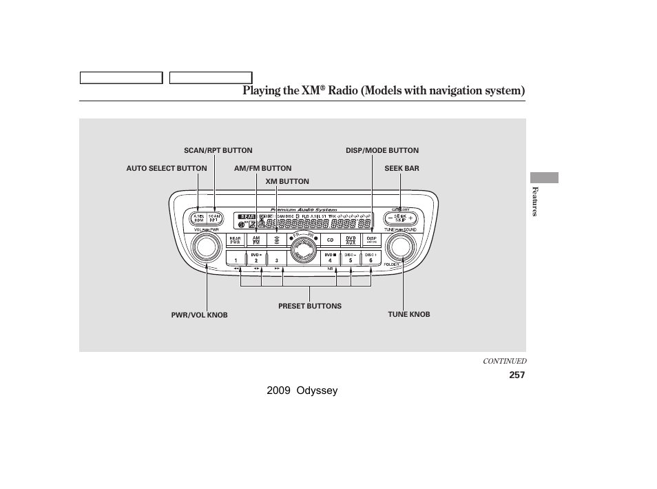 2009 odyssey | HONDA 2009 Odyssey User Manual | Page 260 / 532