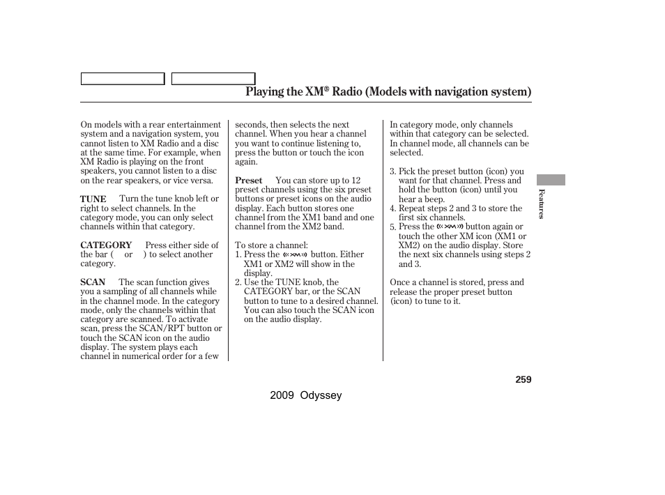 HONDA 2009 Odyssey User Manual | Page 262 / 532