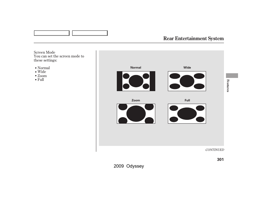 Rear entertainment system, 2009 odyssey | HONDA 2009 Odyssey User Manual | Page 304 / 532