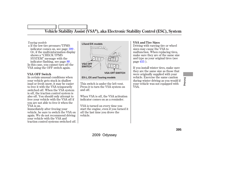 HONDA 2009 Odyssey User Manual | Page 398 / 532