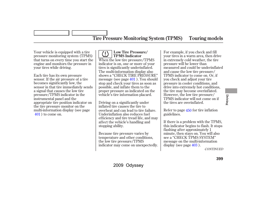 HONDA 2009 Odyssey User Manual | Page 402 / 532