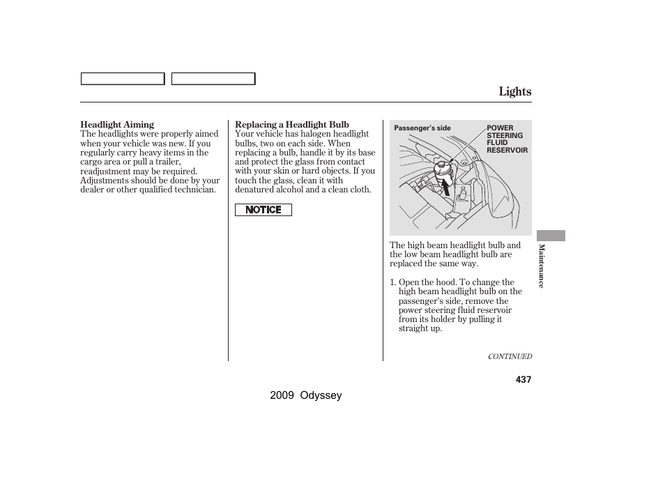 Lights | HONDA 2009 Odyssey User Manual | Page 440 / 532