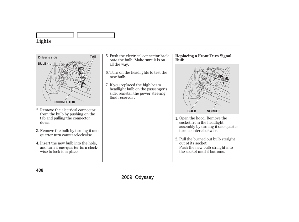 Lights | HONDA 2009 Odyssey User Manual | Page 441 / 532