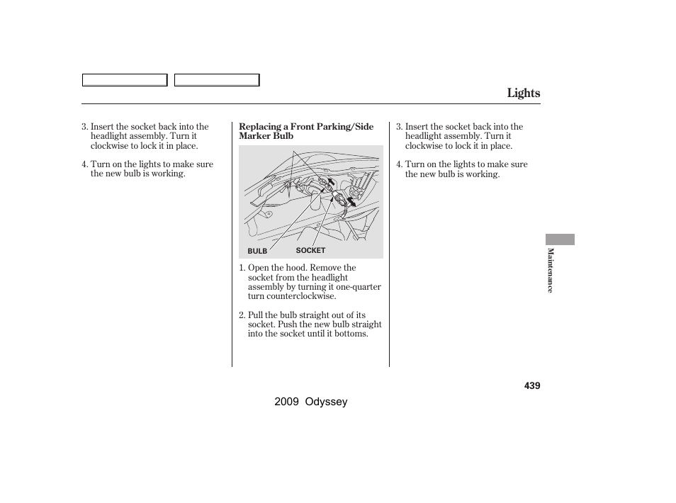 Lights | HONDA 2009 Odyssey User Manual | Page 442 / 532