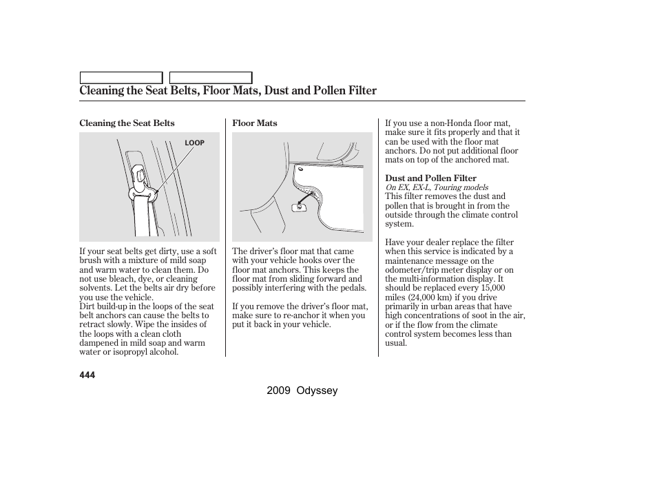 HONDA 2009 Odyssey User Manual | Page 447 / 532