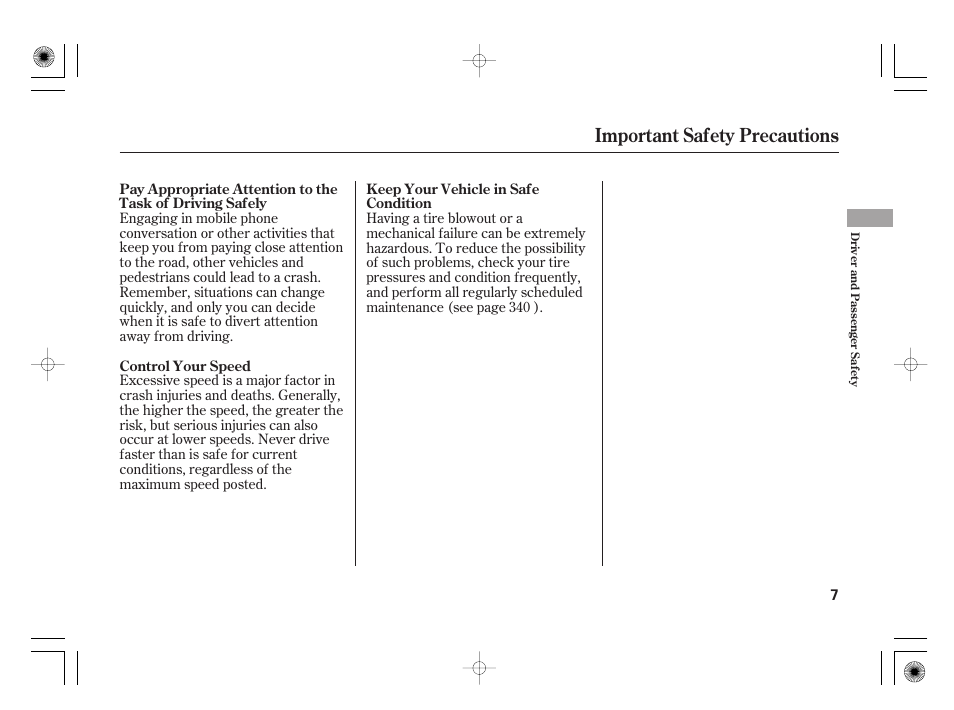 Important safety precautions | HONDA 2012 Insight User Manual | Page 13 / 418