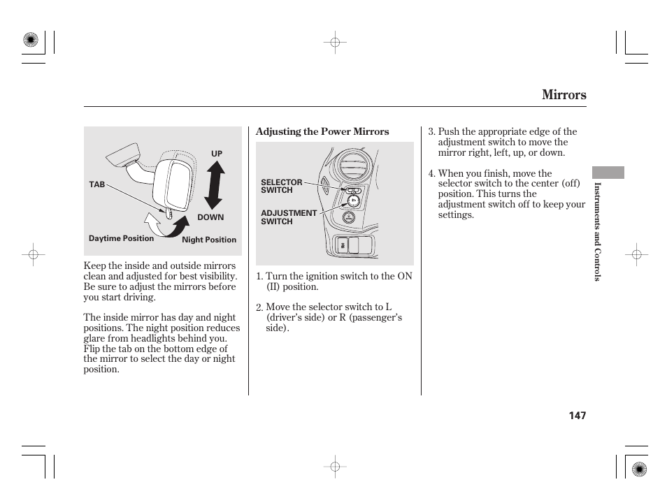 Mirrors | HONDA 2012 Insight User Manual | Page 153 / 418