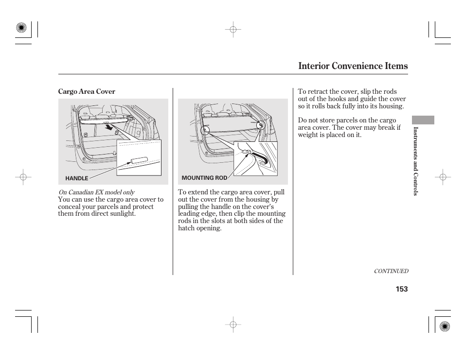 Interior convenience items | HONDA 2012 Insight User Manual | Page 159 / 418